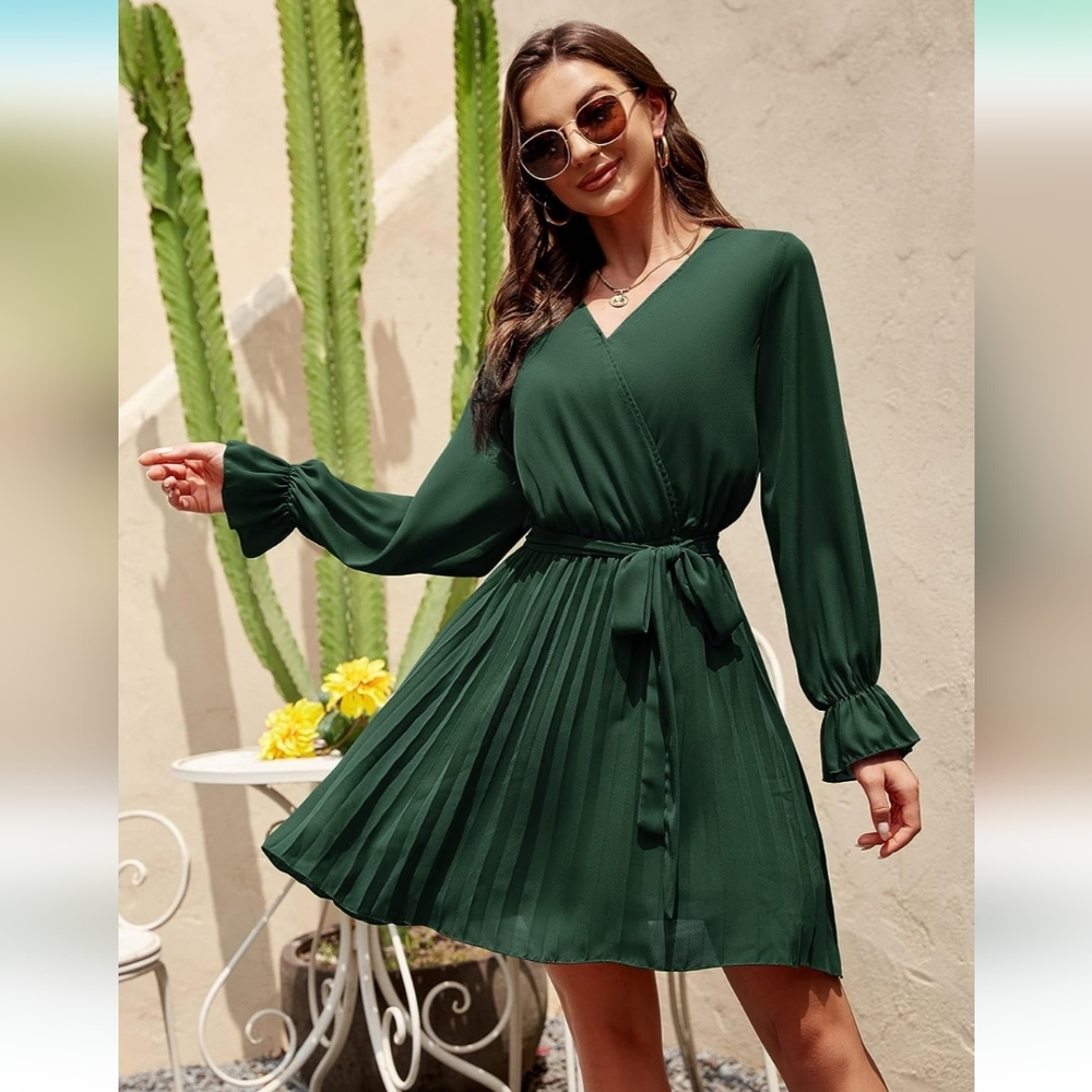 Emerald Green Long Sleeve Dress